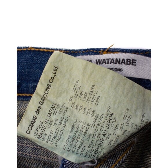 JUNYA WATANABE x COMME DES GARCONS A/W 2013 Multi Patch Blue Denim Jeans - Picture 7 of 7
